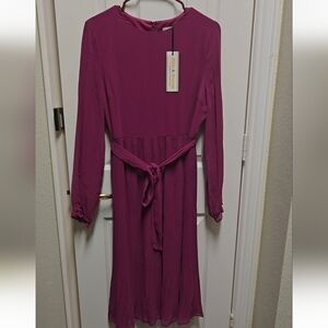 Dorothy Perkins Long Sleeve Purple Midi Dress